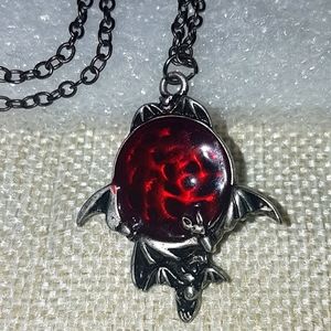 Blood moon Bat necklace